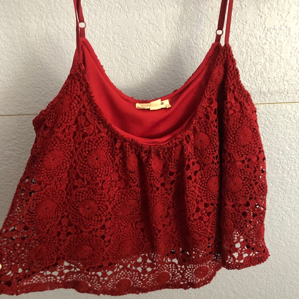Cropped Crocheted Tank Top